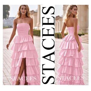 NWT ~ STACEES PINK PROM / PARTY DRESS sz 4 / S